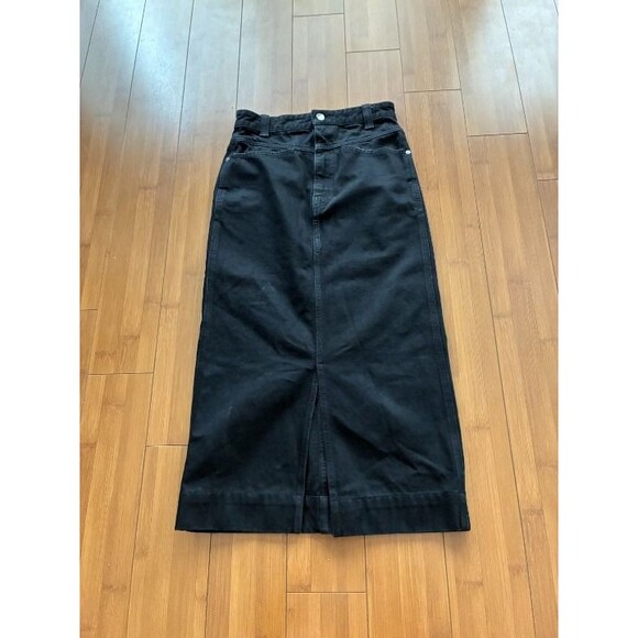 Khaite midi black denim pencil skirt - Size 24 - Picture 1 of 7